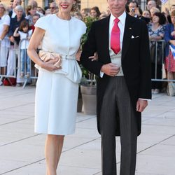 Gabriele Lademacher y el Gran Duque de Luxemburgo en la boda de Félix de Luxemburgo y Claire Lademacher