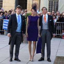 Sebastian, Tessy y Luis de Luxemburgo en la boda de Félix de Luxemburgo y Claire Lademacher