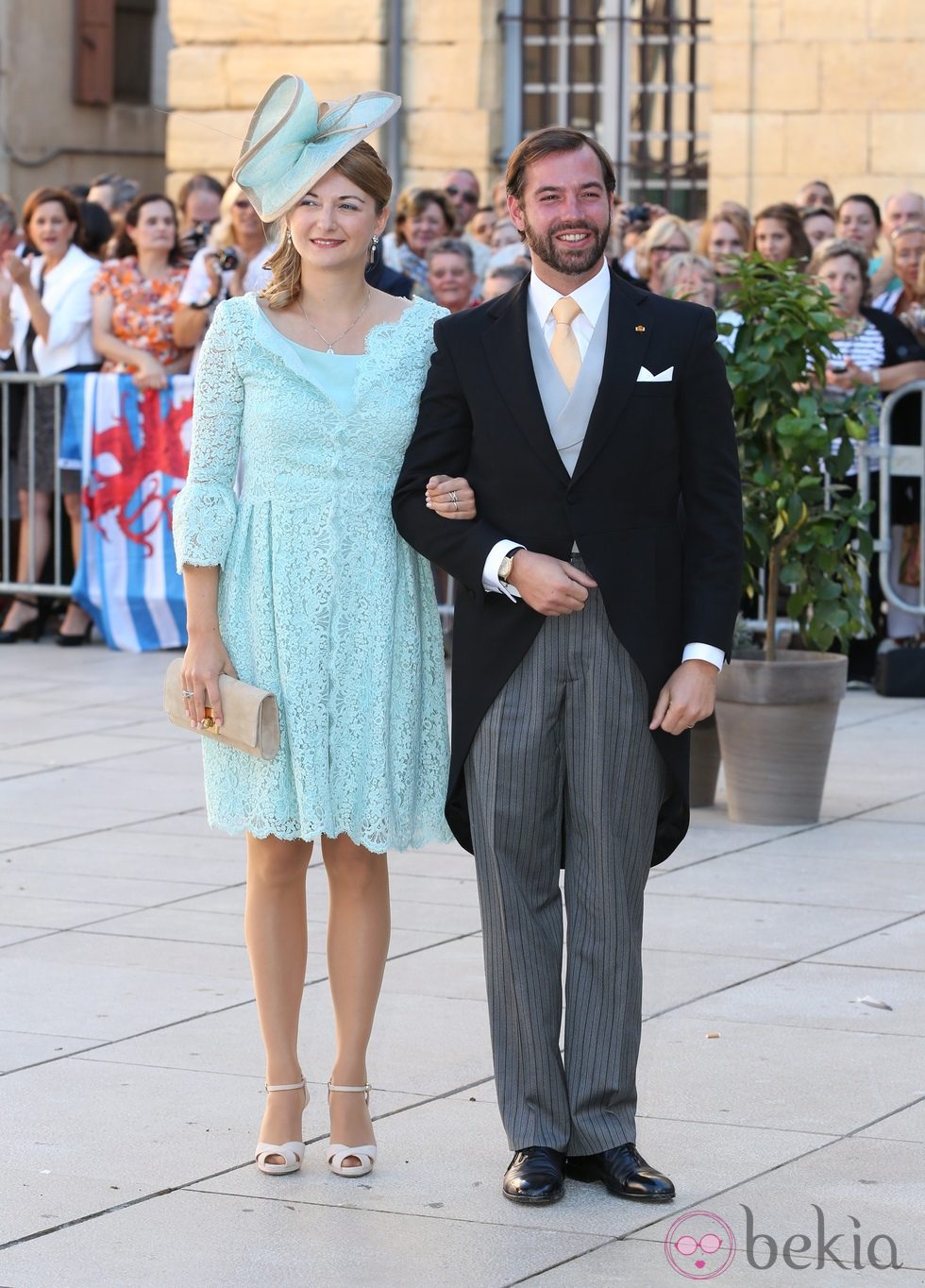 Guillermo y Stéphanie de Luxemburgo en la boda de Félix de Luxemburgo y Claire Lademacher