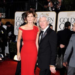 Richard Gere y Carey Lowell en los Globos de Oro 2013