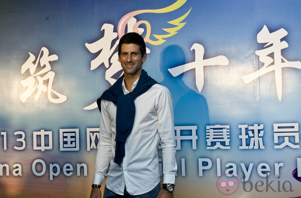 Novak Djokovic en la presentación del Torneo de Pekín