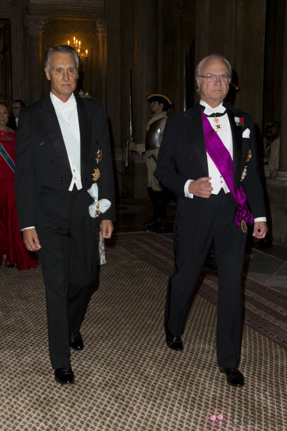 El presidente de Portugal y el Rey de Suecia en una cena de gala en el Palacio Real