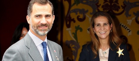 El Príncipe Felipe visita a la Infanta Elena en el Día de la Banderita 2013