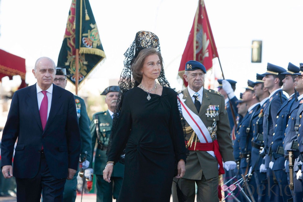 La Reina Sofía preside la celebración de la festividad de la Virgen del Pilar en Badajoz