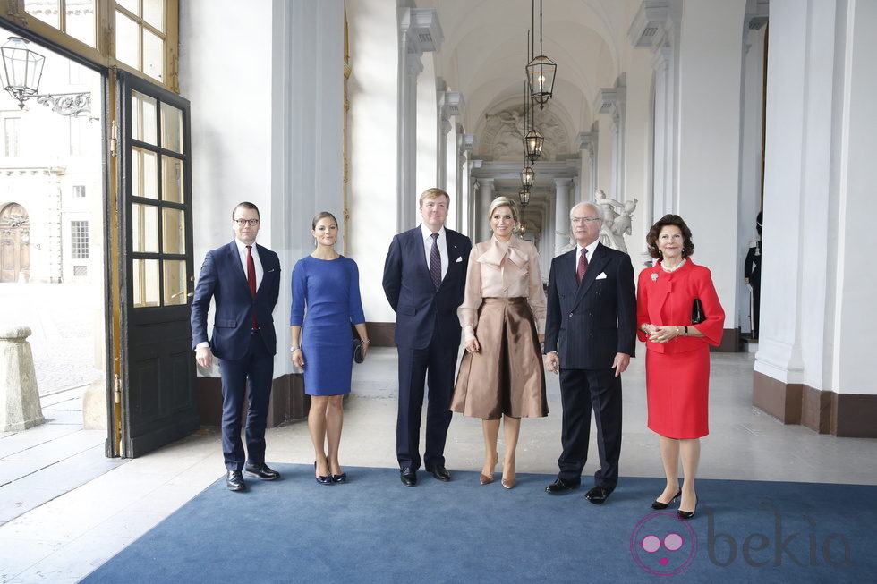 Los Reyes y los Príncipes de Suecia con los Reyes de Holanda en Estocolmo