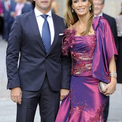 Cristina Sánchez y su marido en la boda del torero Miguel Ángel Perera y Verónica Gutiérrez