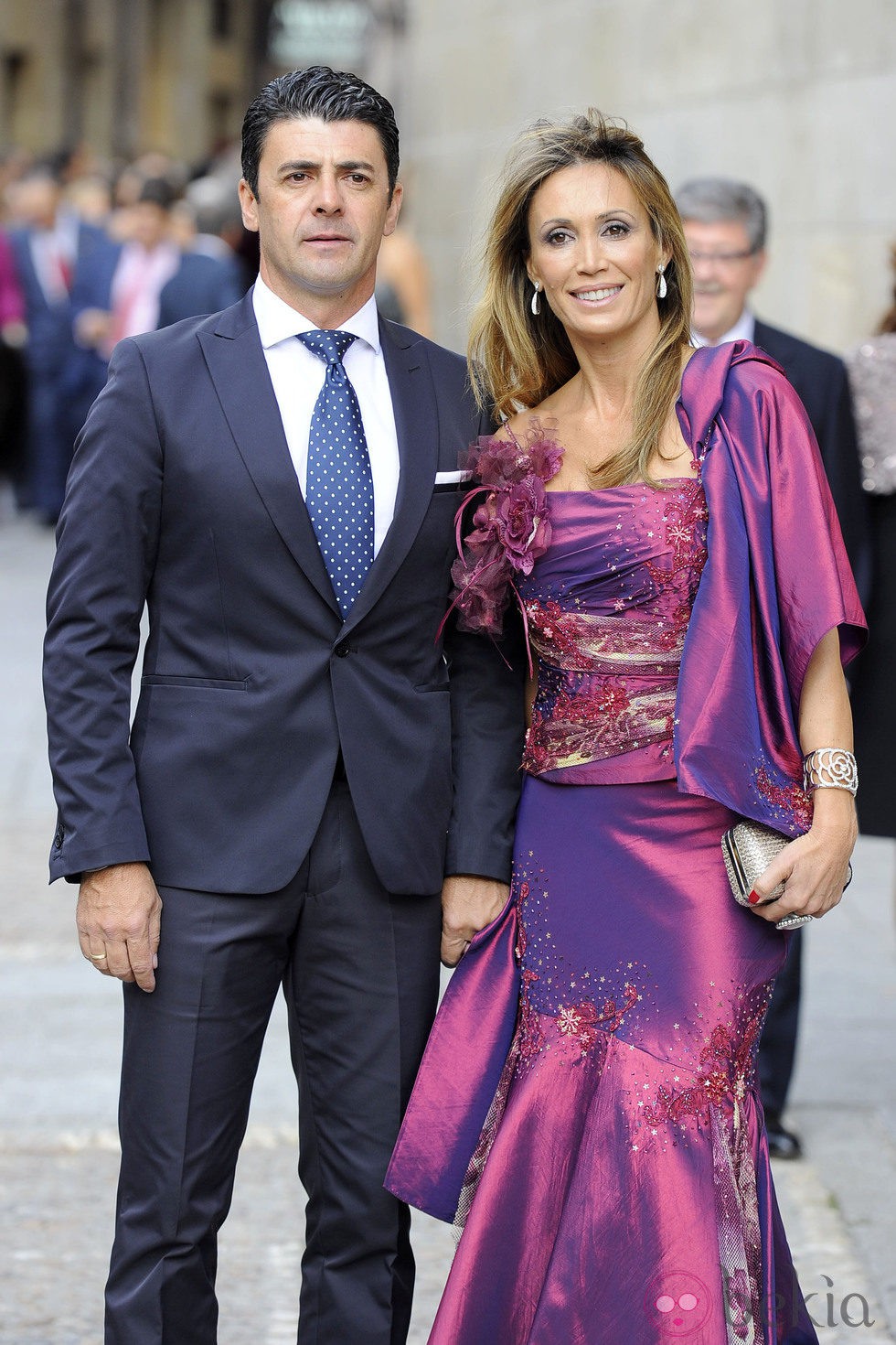 Cristina Sánchez y su marido en la boda del torero Miguel Ángel Perera y Verónica Gutiérrez
