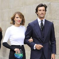 Rafa Medina y Laura Vecino en la boda del torero Miguel Ángel Perera y Verónica Gutiérrez