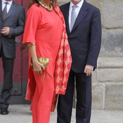 Curro Vázquez y Pati Dominguín en la boda del torero Miguel Ángel Perera y Verónica Gutiérrez