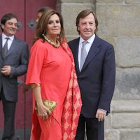 Curro Vázquez y Pati Dominguín en la boda del torero Miguel Ángel Perera y Verónica Gutiérrez