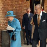 La Reina Isabel II y el Duque de Edimburgo en el bautizo del Príncipe Jorge de Cambridge