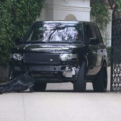 El coche de David Beckham tras el accidente en Beverly Hills