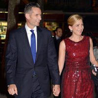 La Infanta Cristina e Iñaki Urdangarín durante la boda de Pablo Lara y Anna Brufau en Barcelona