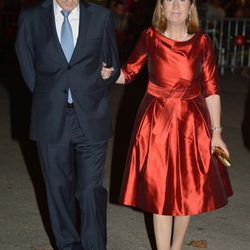 Ana Pastor y su marido durante la boda de Pablo Lara y Anna Brufau en Barcelona