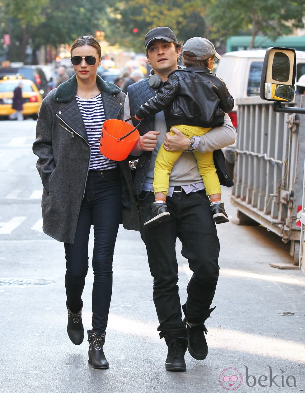 Miranda Kerr y Orlando Bloom con su hijo Flynn tras su divorcio