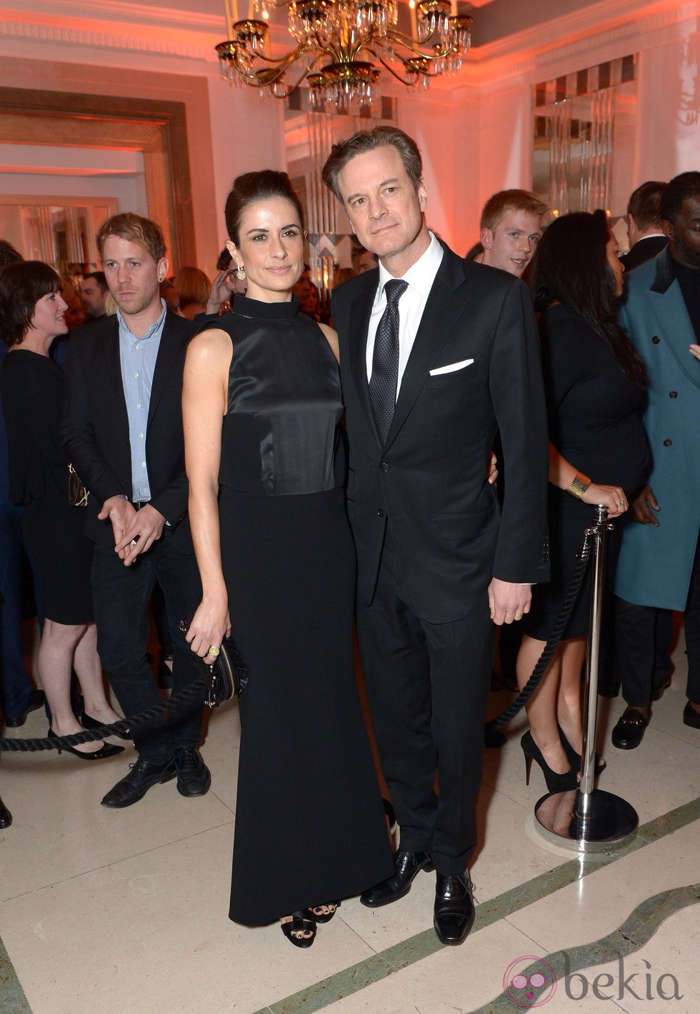 Colin Firth y Livia Firth en la fiesta Harper's Bazaar Mujer del Año 2013