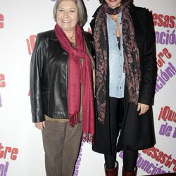 Tina Sainz y Marina San José en la presentación de la obra de teatro '¡Qué desastre de función!'