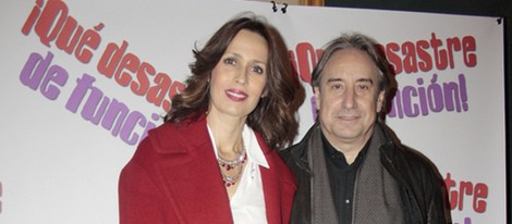 Lola Marceli y Juanjo Puigcorbé en la presentación de la obra de teatro '¡Qué desastre de función!'