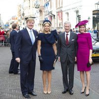 Los Reyes de Holanda reciben a los Reyes de Bélgica en su visita de presentación