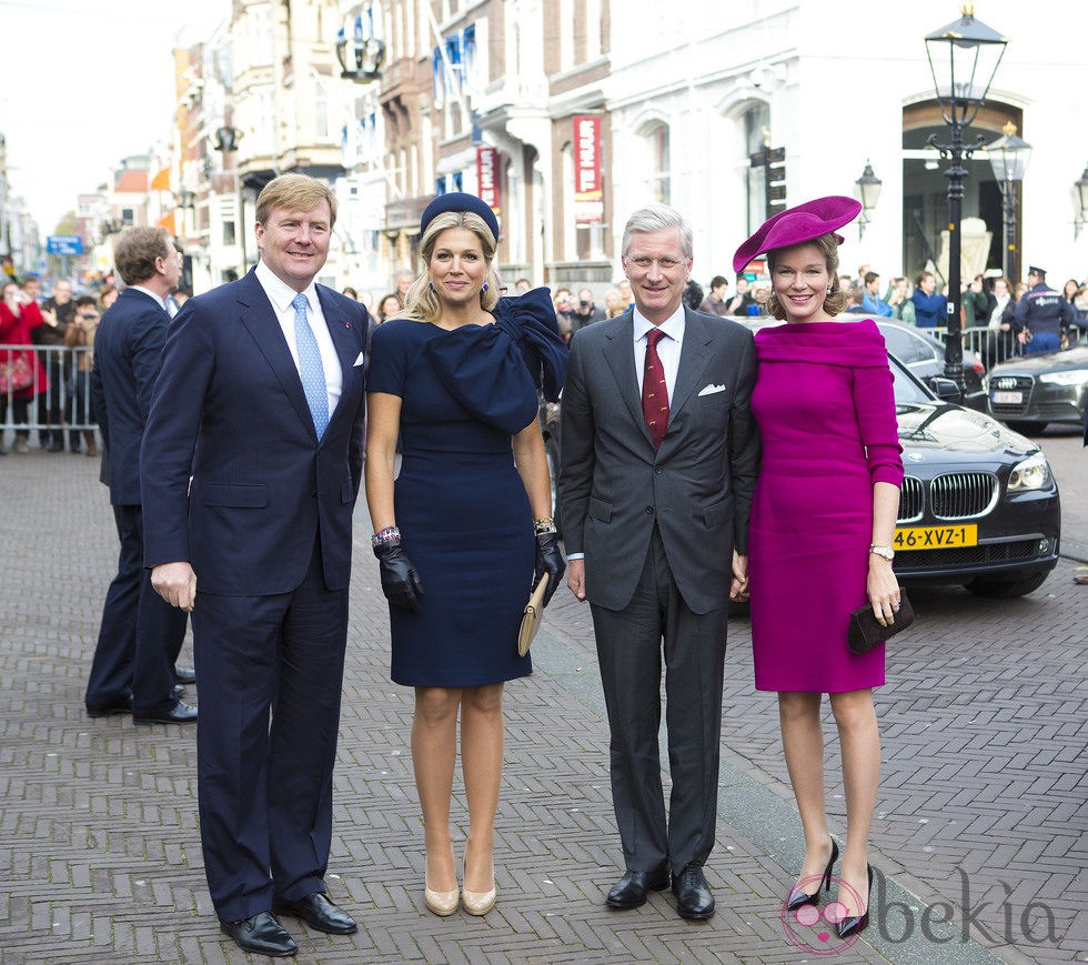 Los Reyes de Holanda reciben a los Reyes de Bélgica en su visita de presentación