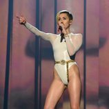 Miley Cyrus, durante su actuación en los MTV EMA 2013