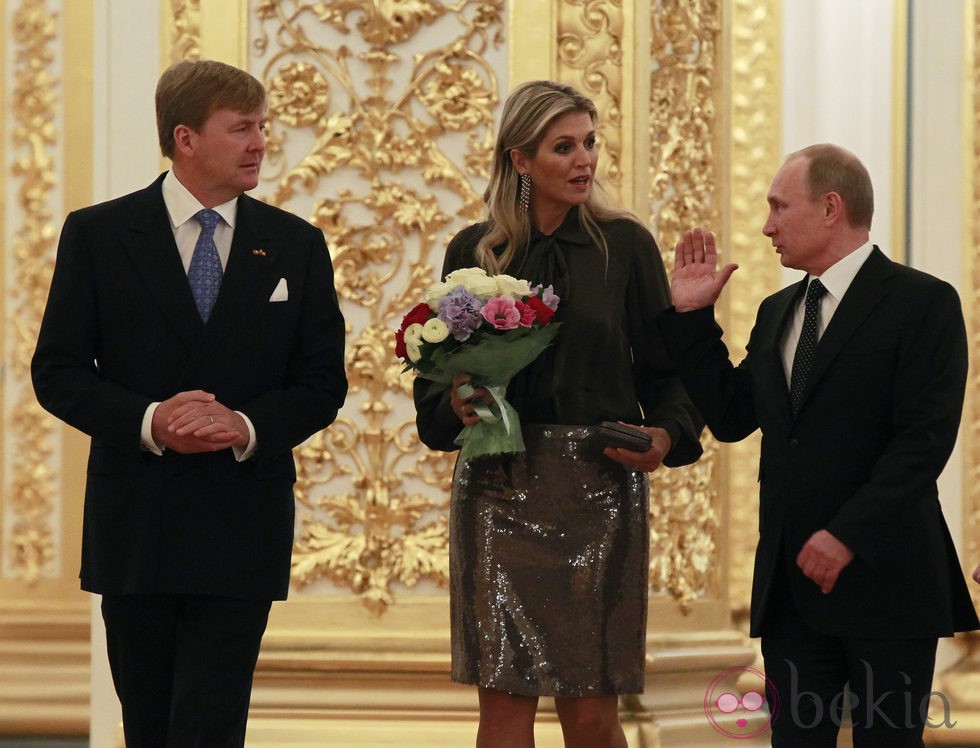 Los Reyes de Holanda con Vladimir Putin en el Kremlin