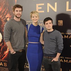 Liam Hemsworth, Jennifer Lawrence y Josh Hutcherson presentan 'Los Juegos del Hambre: En llamas' en Madrid