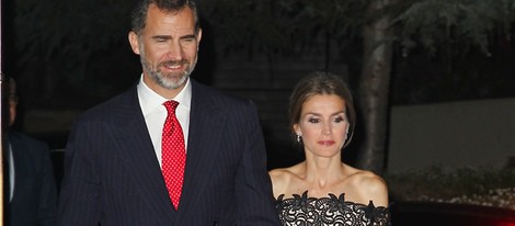 Los Príncipes de Asturias a su llegada a la cena inaugural del Foro España - Estados Unidos