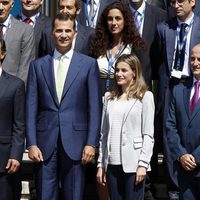 Los Príncipes Felipe y Letizia en un encuentro de telecomunicaciones en Santander