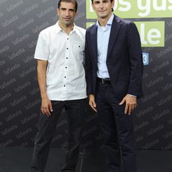 Los pilotos Marc Gené y Pedro Martínez de la Rosa en la presentación de la nueva temporada de LaSexta