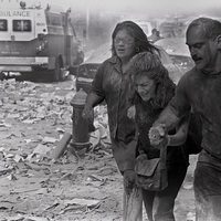 11-S: ciudadanos huyendo del World Trade Center tras el atentado
