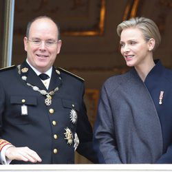 Los Príncipes Alberto y Charlene en el Día Nacional de Mónaco 2013