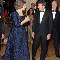 La Reina Sofía y Antonio Banderas en la entrega de las Medallas de Oro del Queen Sofía Spanish Institute