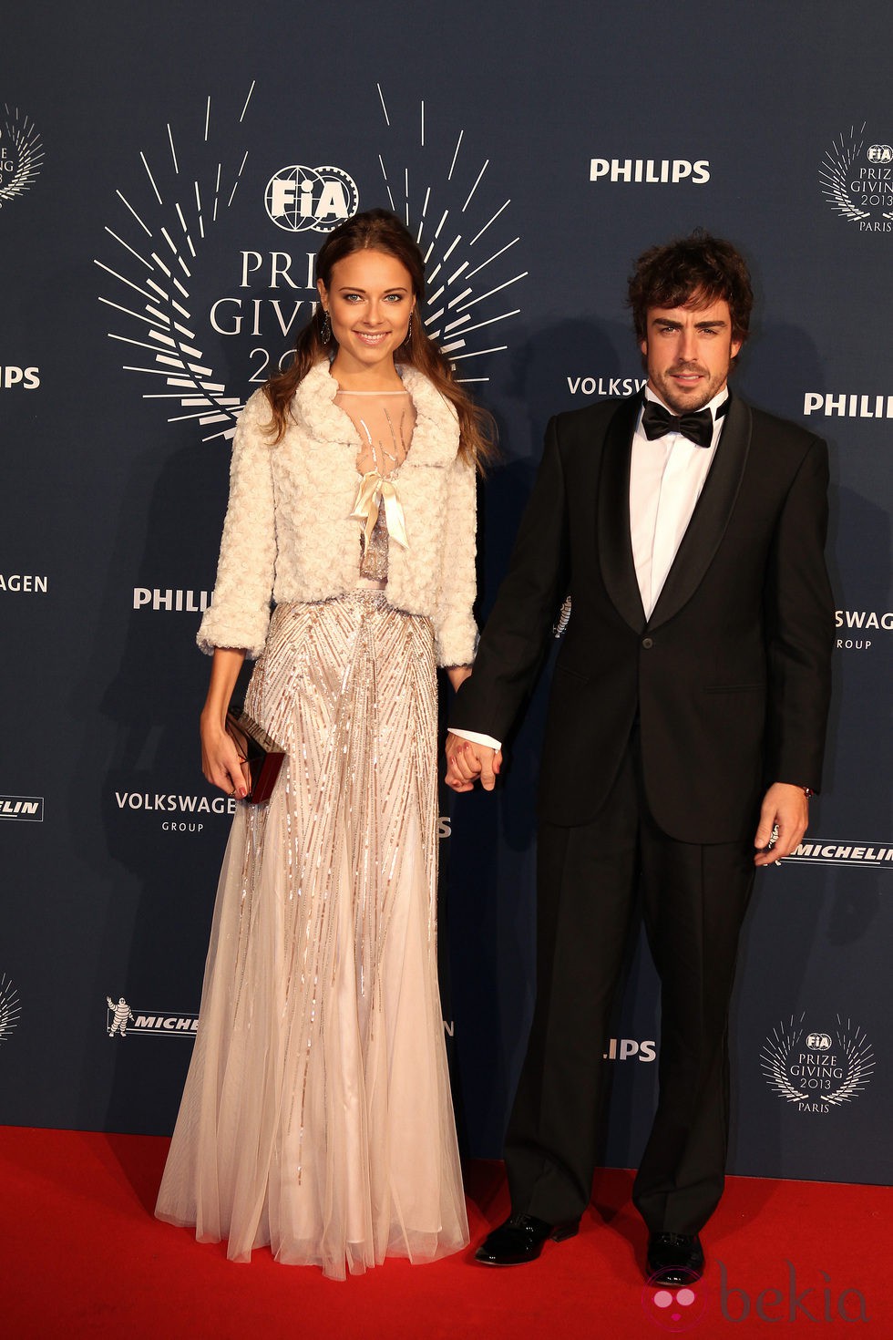 Fernando Alonso y Dasha Kapustina en los Premios de la FIA 2013