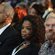 Oprah Winfrey y Richard Branson durante el funeral de Nelson Mandela en Qunu