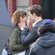 Jamie Dornan sujeta la cara de Dakota Johnson en el rodaje de 'Cincuenta sombras de Grey' en Vancouver