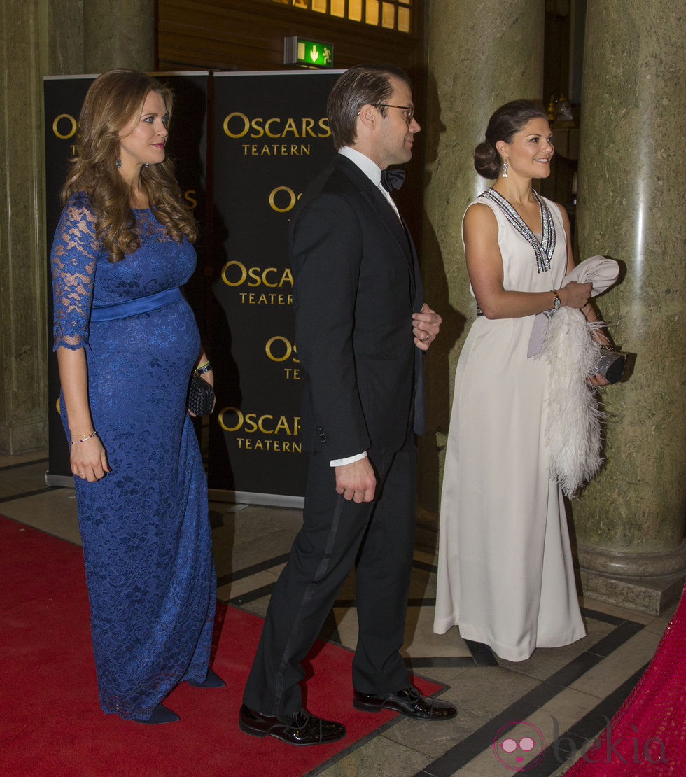 La princesa Magdalena, el príncipe Daniel y la princesa Victoria en en el homenaje celebrado con motivo del 70º cumpleaños de la monarca