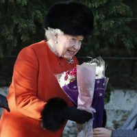 La Reina Isabel II de Inglaterra acude a la misa de Navidad en Sandringham