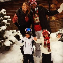 Mariah Carey y Nick Cannon junto a sus hijos en Aspen