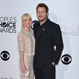 Anna Faris y Chris Pratt en la alfombra roja de los People's Choice Awards 2014