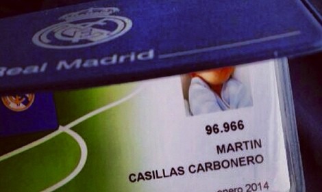 Carnet de socio del Real Madrid de Martín Casillas Carbonero