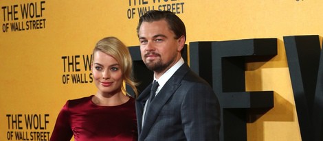 Leonardo DiCaprio y Margot Robbie en la premiere de 'El lobo de Wall Street' en Londres