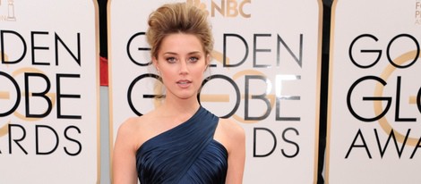 Amber Heard en la alfombra roja de los Globos de Oro 2014