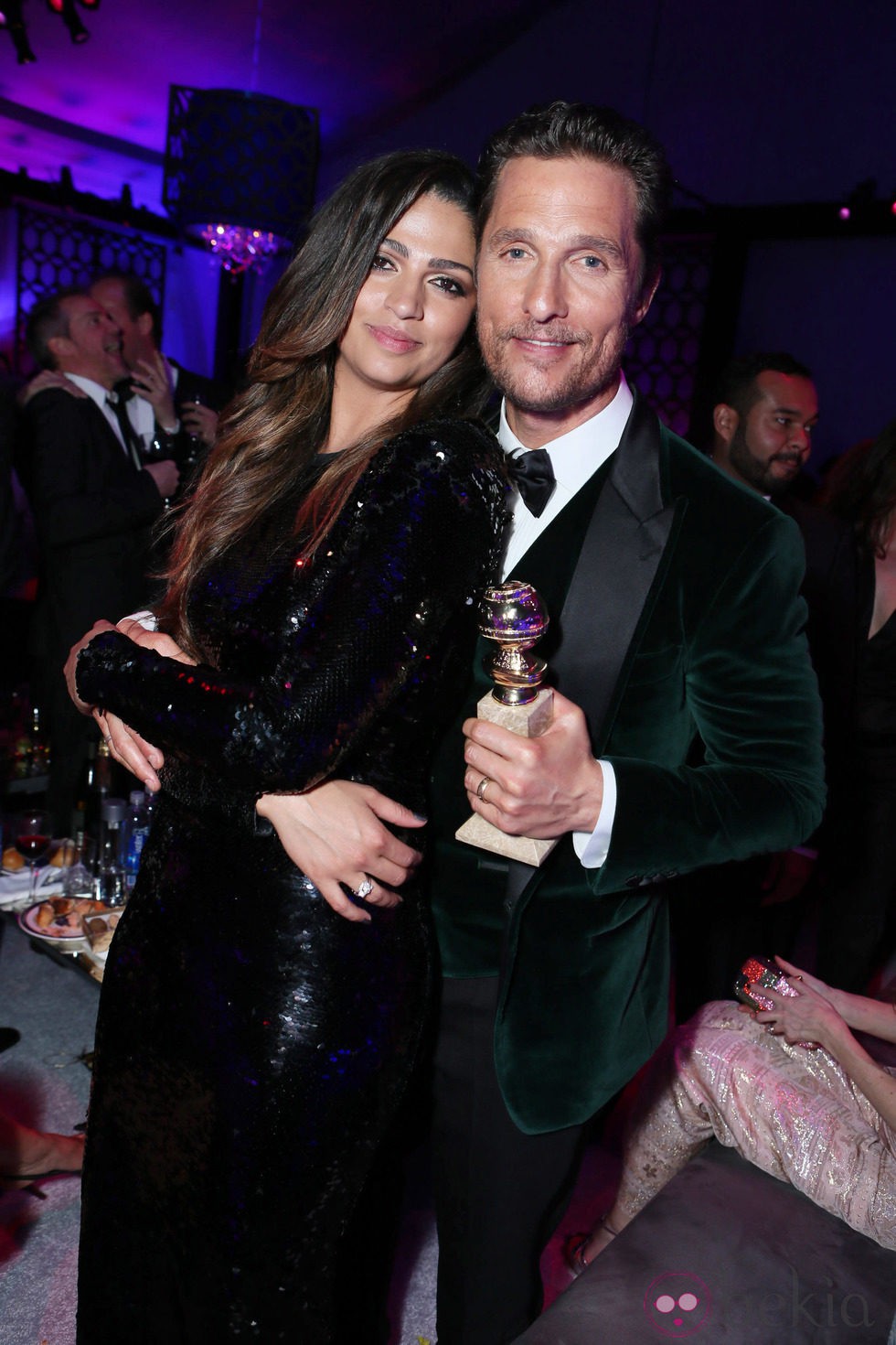Matthew McConaughey y Camila Alves en la fiesta NBC tras los Globos de Oro 2014