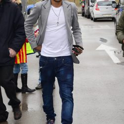 Neymar antes de viajar a Zurich para la gala del Balón de Oro 2013