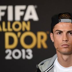 Cristiano Ronaldo en la rueda de prensa previa a la gala del Balón de Oro 2013