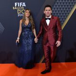 Leo Messi y Antonella Roccuzzo en la entrega del Balón de Oro 2013