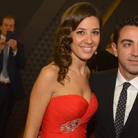Xavi Hernández y Nuria Cunillera en la entrega del Balón de Oro 2013