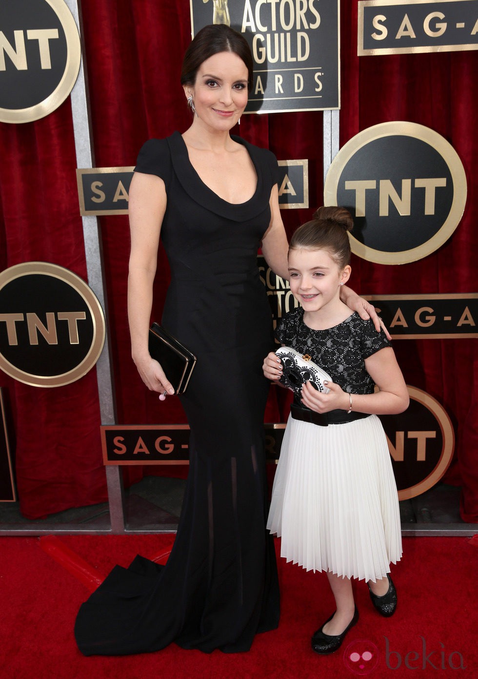 Tina Fey y su hija en los Premios del Sindicato de Actores 2014