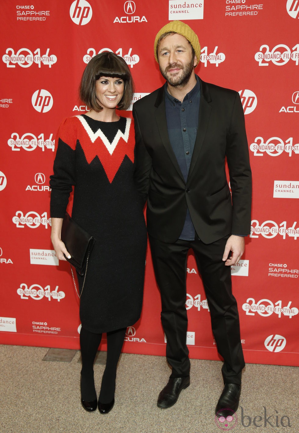 Chris O'Dowd y su esposa a su llegada al festival de cine 'Sundance' 2014